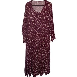 Old Navy Long-Sleeve Tiered Floral Maxi Swing Dress